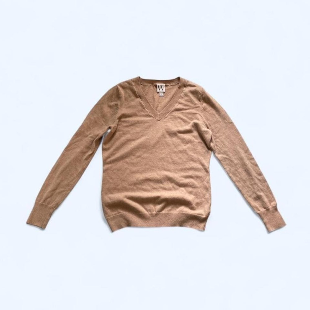 Cotton blend v-neck knit sweater Size S by Worthington